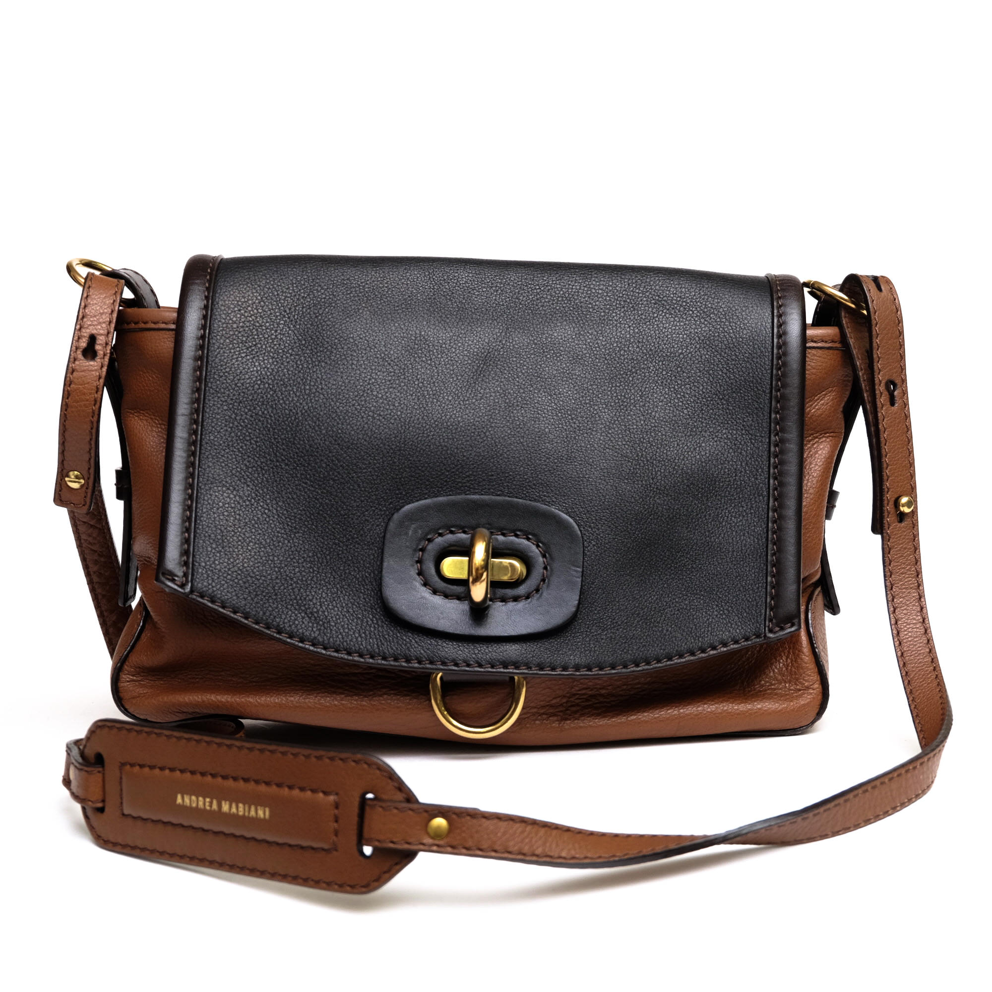 71400 jpy!ANDREA MABIANI Andre ama Via -ni shoulder bag Turn lock