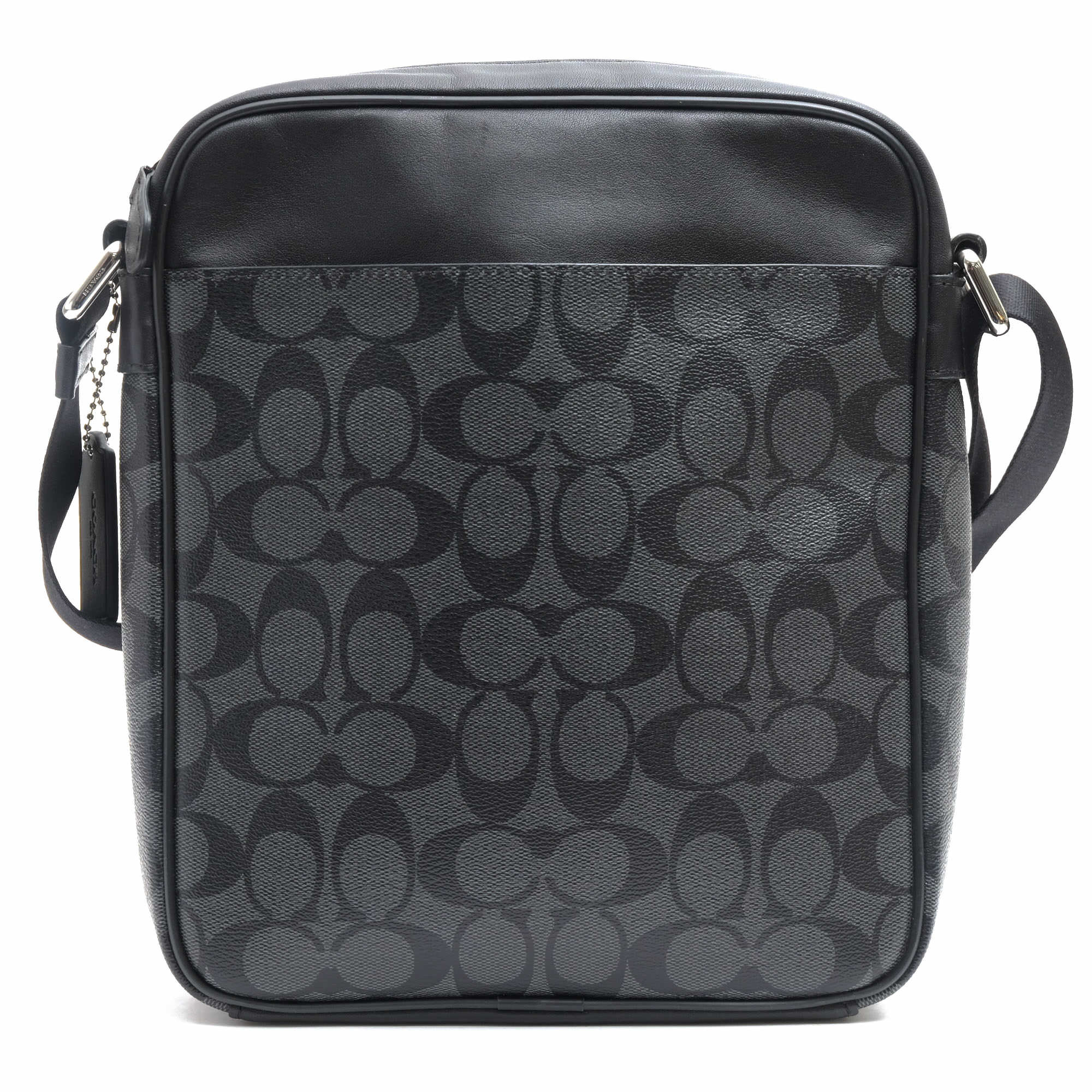 美品】COACH ショルダーバッグ チャールズ フライト 本革 レザー 黒 美 