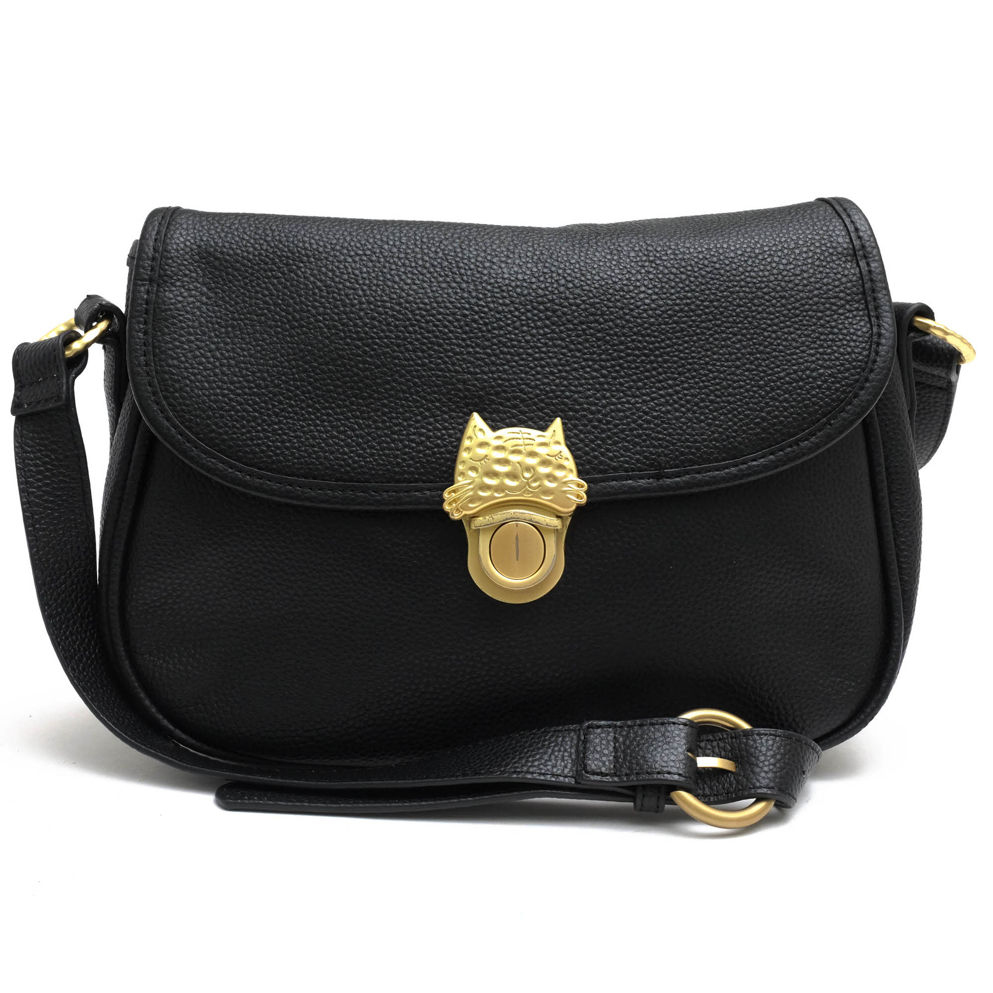 ○ツモリチサト TSUMORI CHISATO バッファローレザー 水牛革 ショルダーバッグ 53451 カリヤネコ フラップ式 定番 シボ革 シュリン 中古
